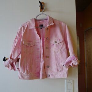 Gap pink denim jean jacket XS XSmall 0 2